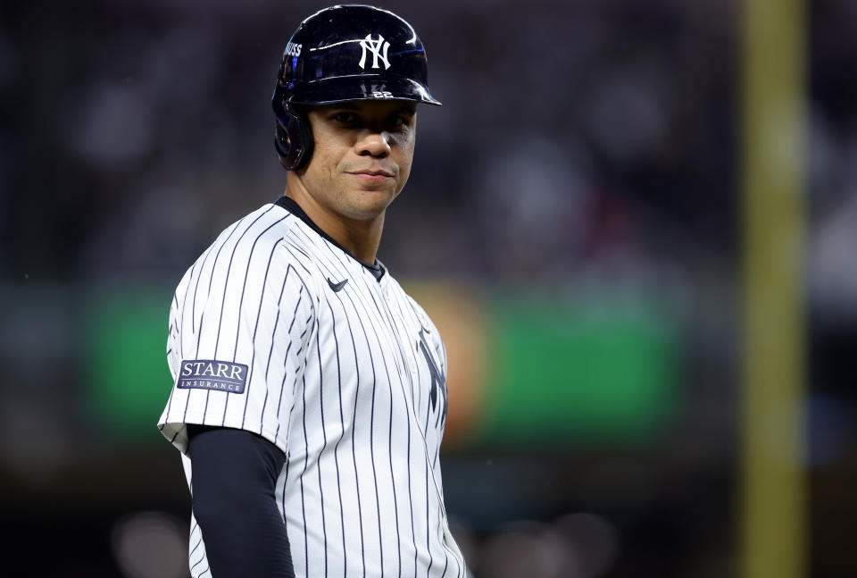 Juan Soto's free agency looms large for the Yankees and the broader MLB landscape this winter. (Brad Penner-Imagn Images)