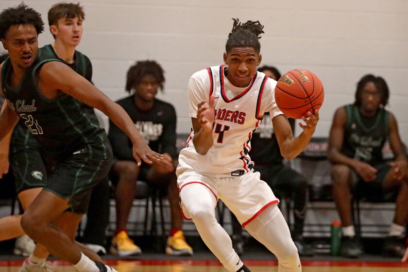 Central Lakes College's Josh Rogers gets control of the ball against St. Cloud on Wednesday, Nov. 6, 2024, at Brainerd.