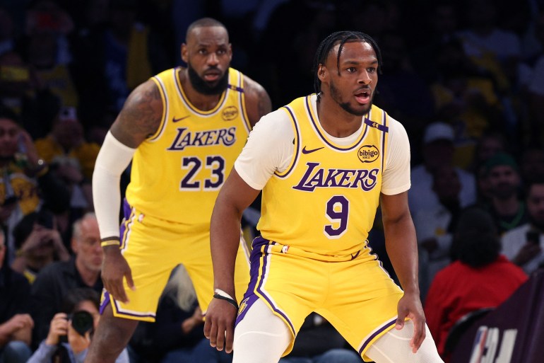 LeBron and Bronny James.