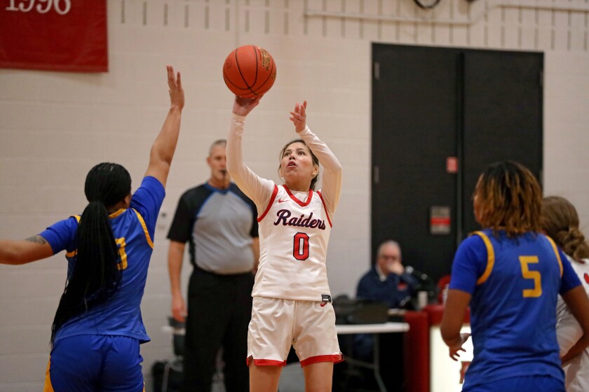 Central Lakes College's Tylicia Graves-Desjarlait shoots the ball against Vermilion on Wednesday, Jan. 15, 2025, at Brainerd.