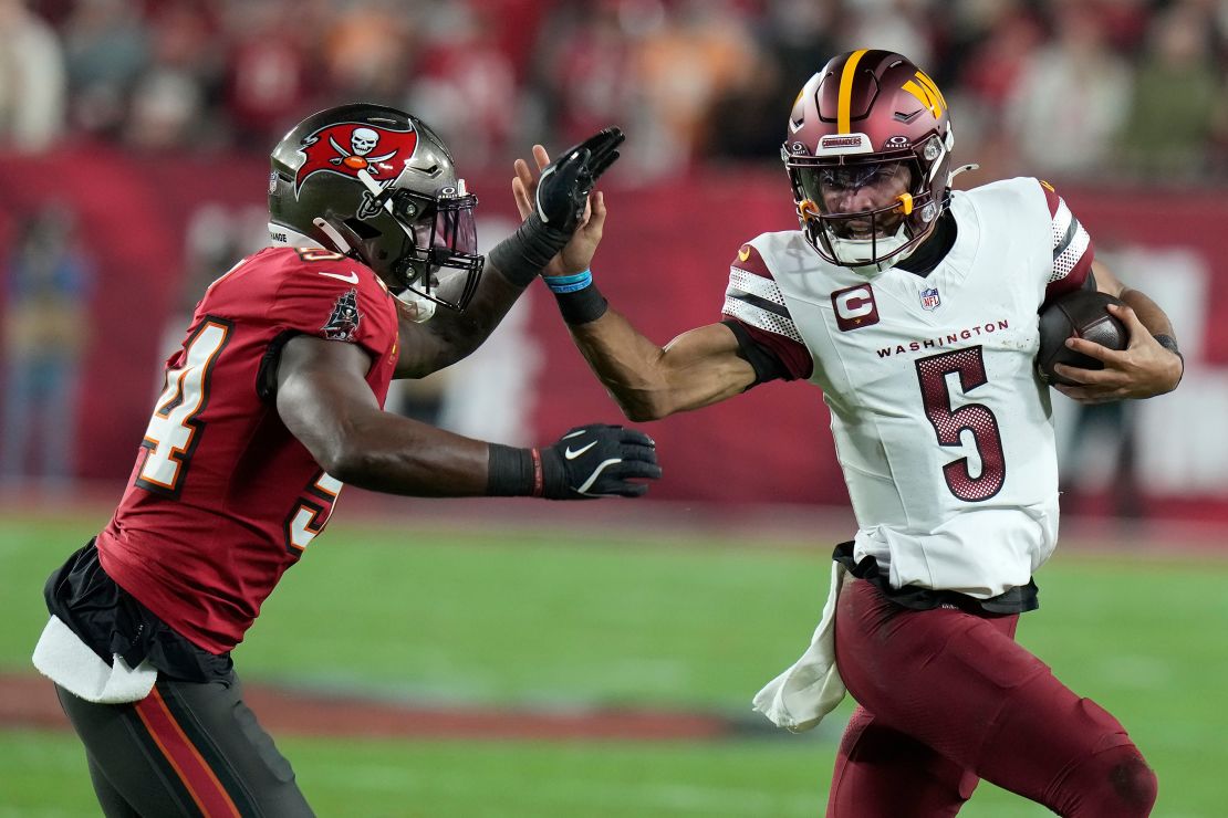 Daniels (No. 5) has enjoyed a historic rookie season in the NFL.