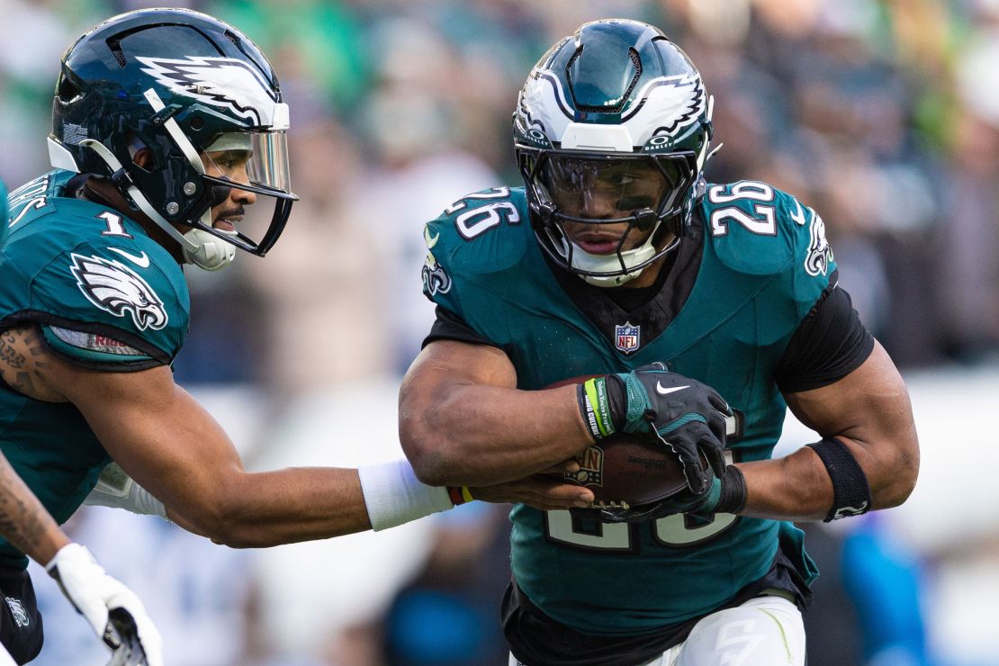 Barkley (No. 26) has eclipsed 2,000 rushing yards in his first season in Philadelphia.