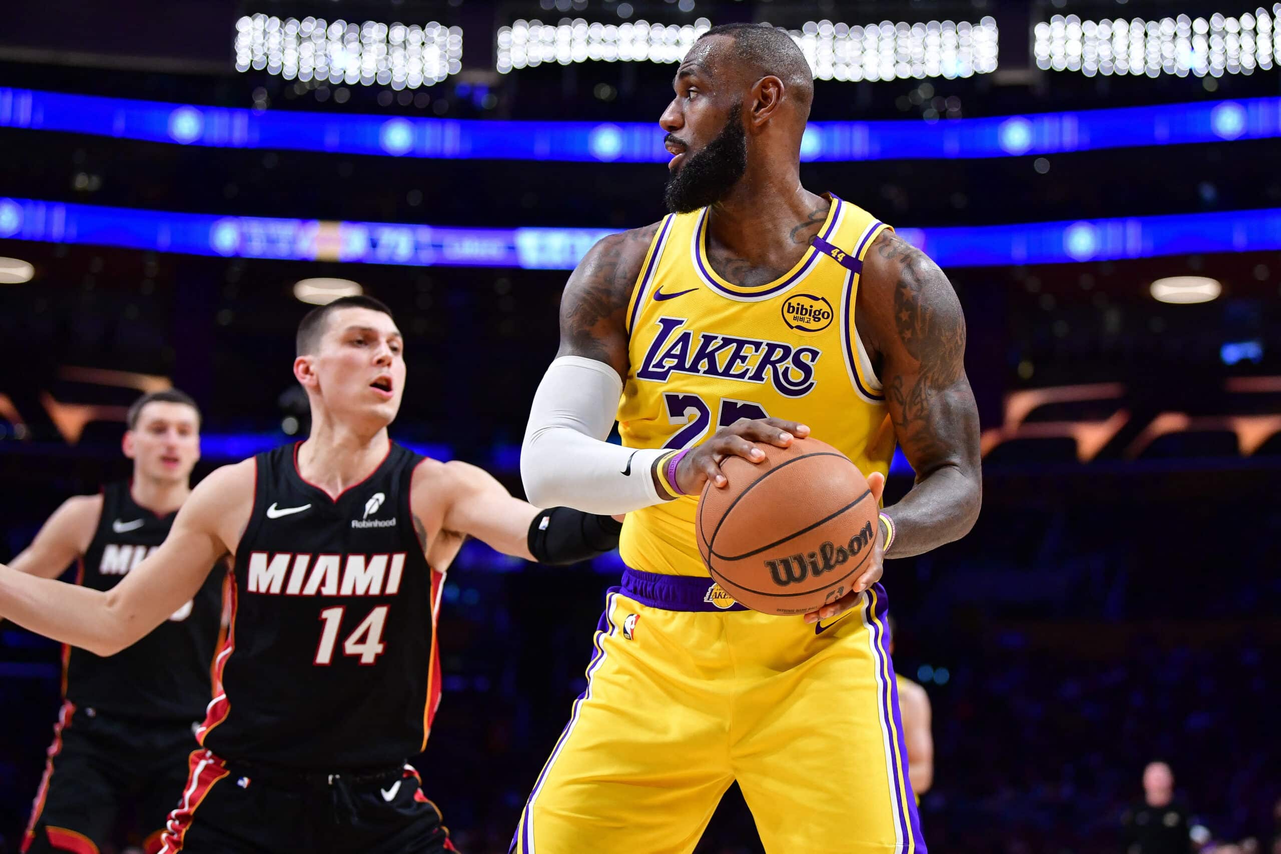 NBA: Miami Heat at Los Angeles Lakers LeBron James