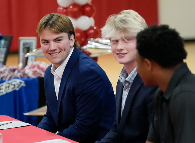 Evan Lightsey, Cade Durrett and Eric Hines signed to play baseball at the college level at ACA Tuesday, Jan. 9, 2025. Lightsey signed at Northwest Mississippi, Durrett at Bevill State and Hines at the University of Alabama.