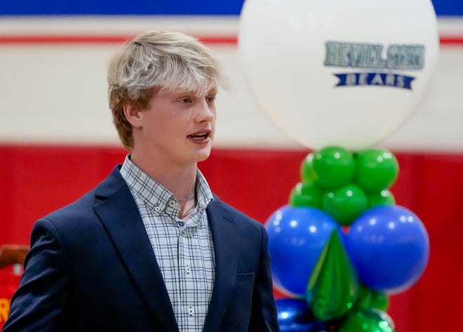 Cade Durrett signed to play baseball at Bevill State at ACA Tuesday, Jan. 9, 2025.