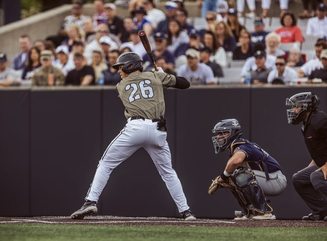 William Parker '25 of Hopedale, Mass., plays outfield for Army baseball. ARMY ATHLETICS