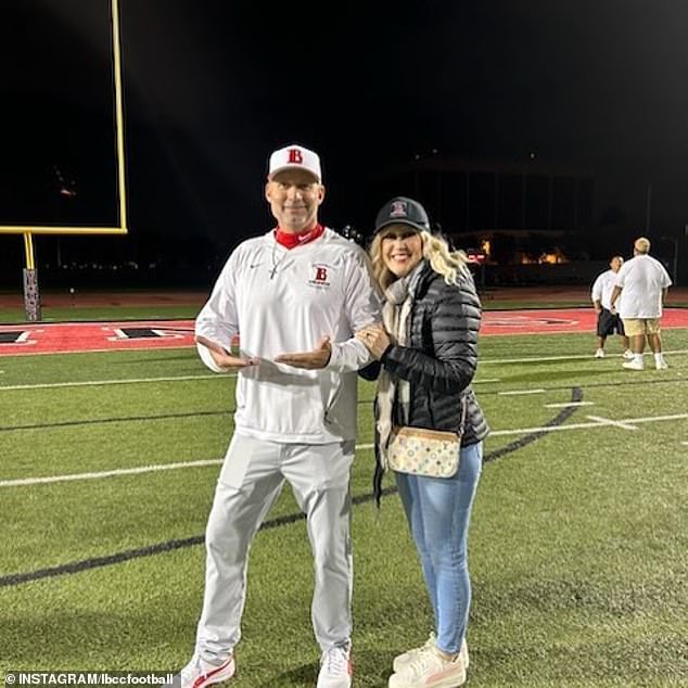 Peabody, who is in his 12th year coaching the Vikings, is picture with his wife, Celeste