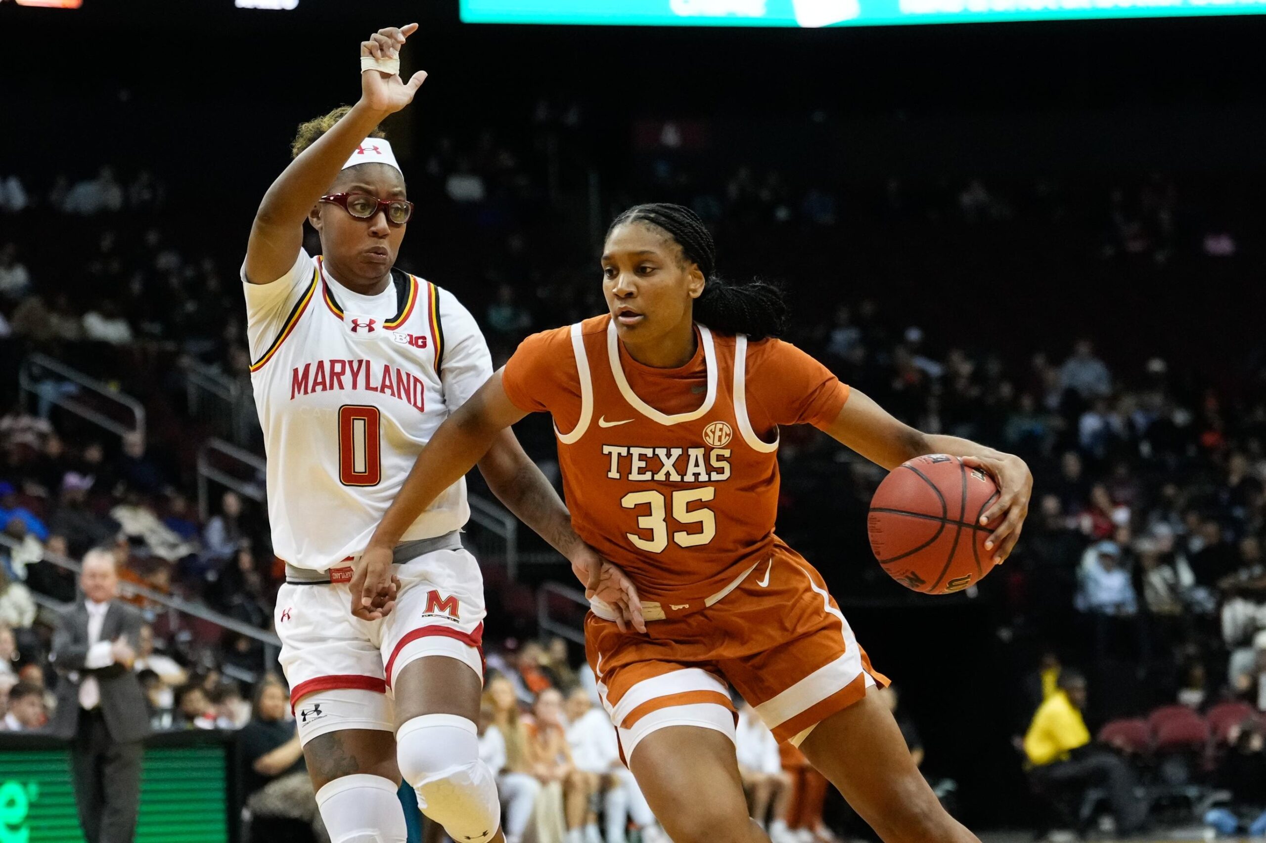 Madison Booker balling against UMD