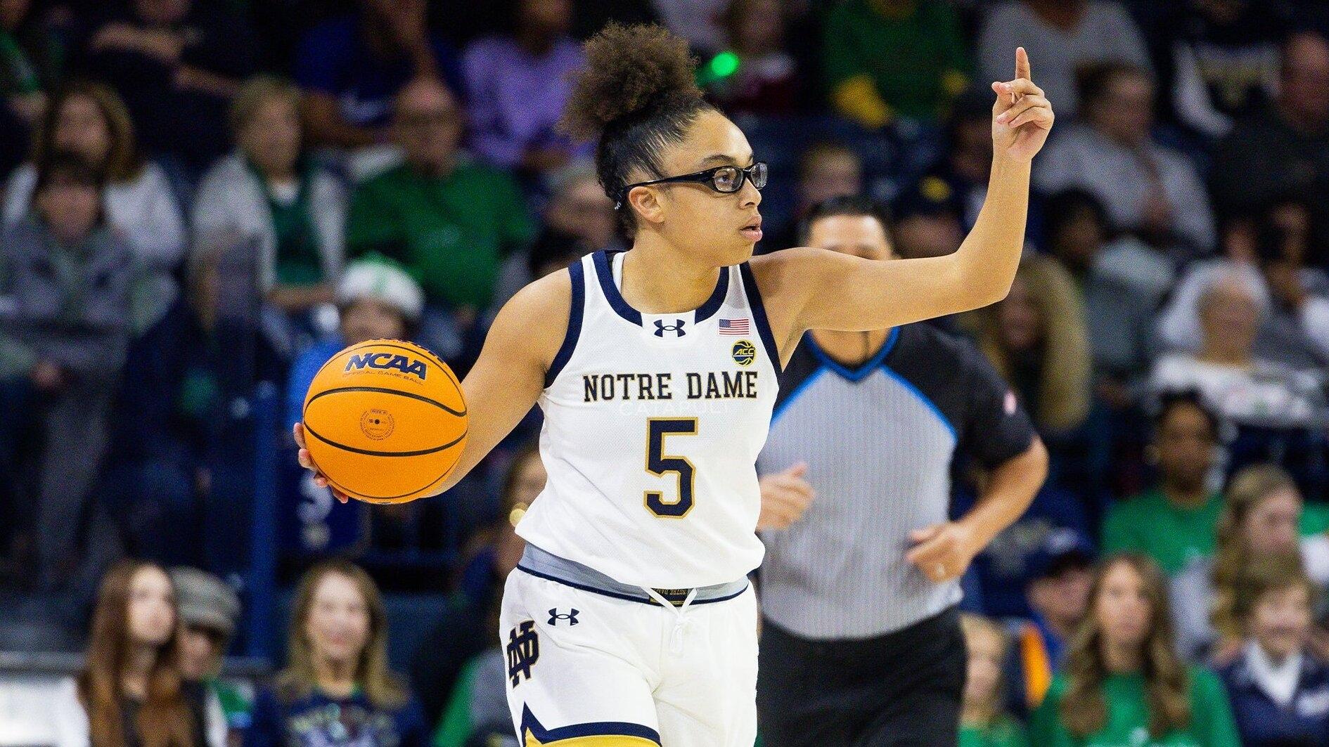 Olivia Miles Notre Dame dribbles