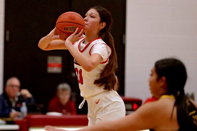 Central Lakes College's Alyssa Wright shoots the ball against Rochester on Friday, Dec. 6, 2024, at Brainerd.