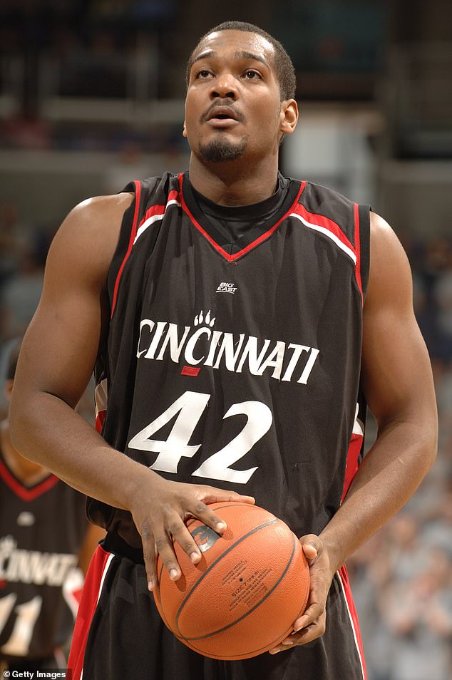 Steve Toyloy #42 of the Cincinnati Bearcats takes a foul shot during a college basketball game against the Georgetown Hoyas on February 7, 2009 at Verizon Center in Washington