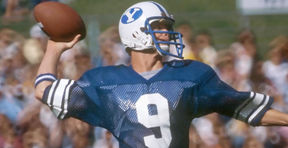 BYU Cougars quarterback and Super Bowl champion Jim McMahon during a college football game