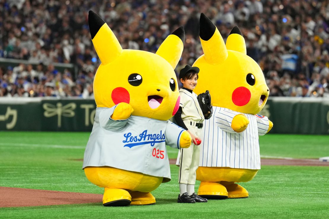 Two Pikachus soak up the pre-game atmosphere.