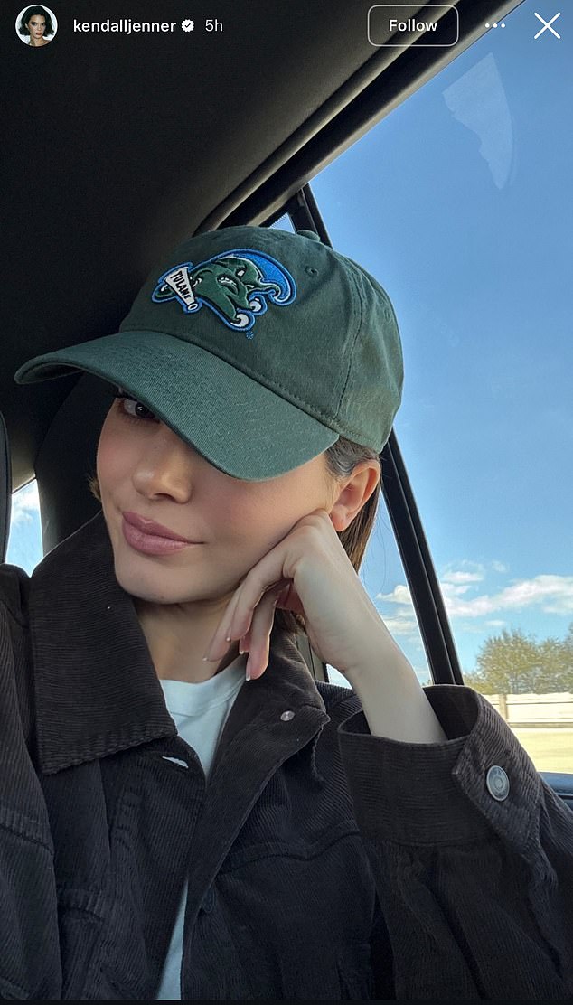 Kendall Jenner went viral in college football circles for sporting a Tulane Green Wave cap