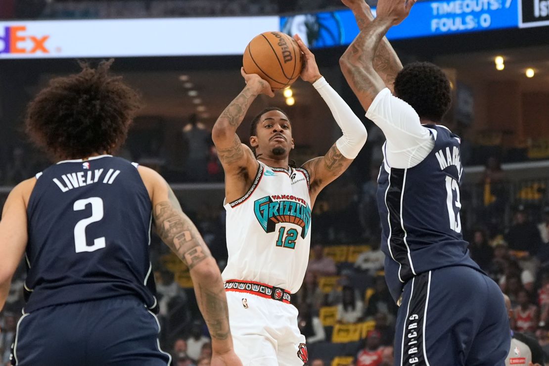 Memphis guard Ja Morant shoots a jumper in the Grizzlies win over the Dallas Mavericks on Friday.