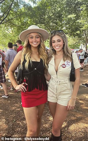 Boyd (right) is pictured during her time at the University of Alabama