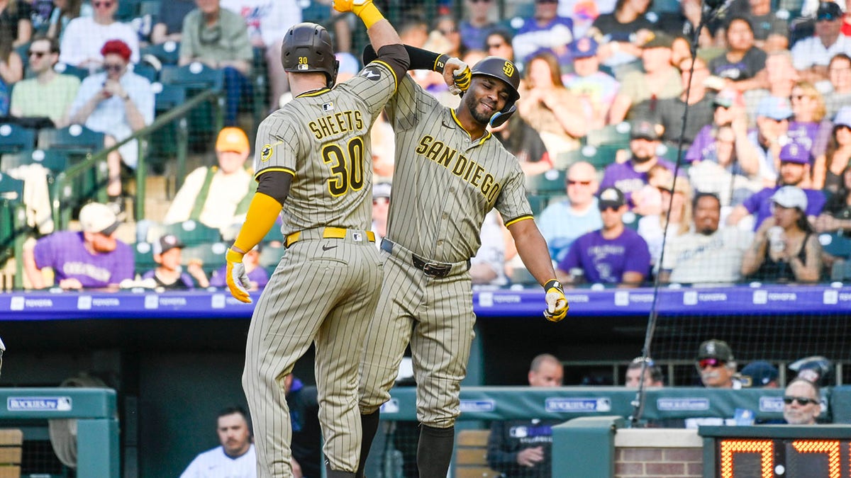 Padres celebrate home run