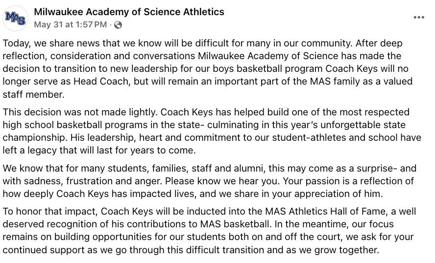 MAS Keys announcement