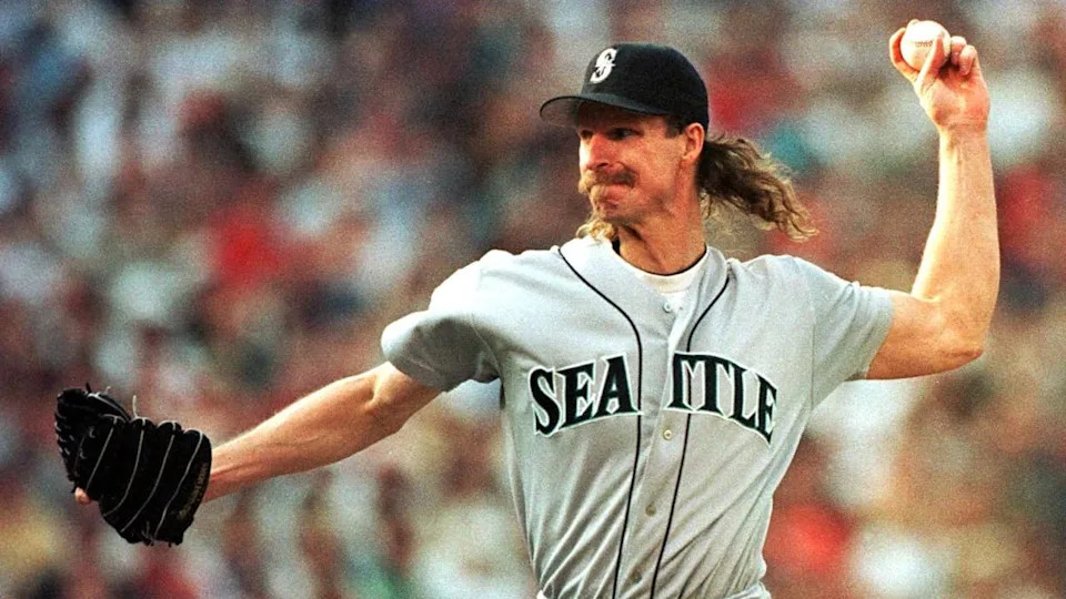 <div>Seattle Mariners starting pitcher Randy Johnson winds up in the third inning against the Baltimore Orioles during the fourth game of the American League Division Championship Series in Baltimore, MD, 05 October. Johnson lost for the fourth time to the Orioles, 3-1, as the Orioles clinched the division series.</div><strong>(AFP PHOTO/Ted MATHIAS (Photo by TED MATHIAS / AFP) (Photo credit should read TED MATHIAS/AFP via Getty Images))</strong>