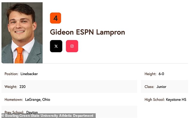 Gideon's father, Marty, pulled a fast one on his wife and made his son's middle name 'ESPN'